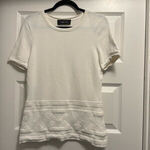 Derek Lam White Short Sleeve Sweater